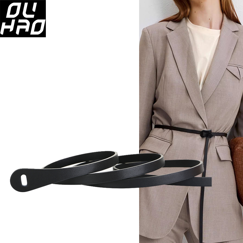 Leather Belt Braided - Retro waist cinch genuine leather No
