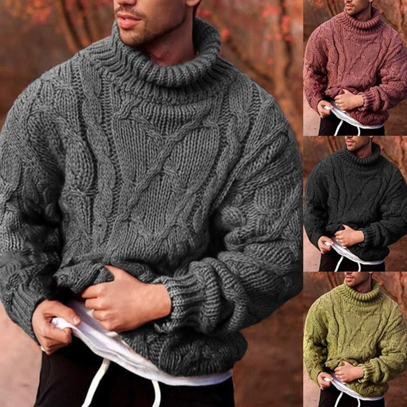 Autumn and winter European and - огляд і ціна Turtleneck Sweater Men
