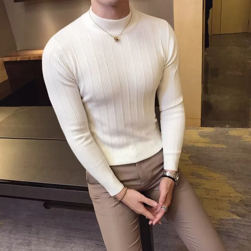 New Autumn Winter High Collar  - огляд і ціна Turtleneck Sweater Men