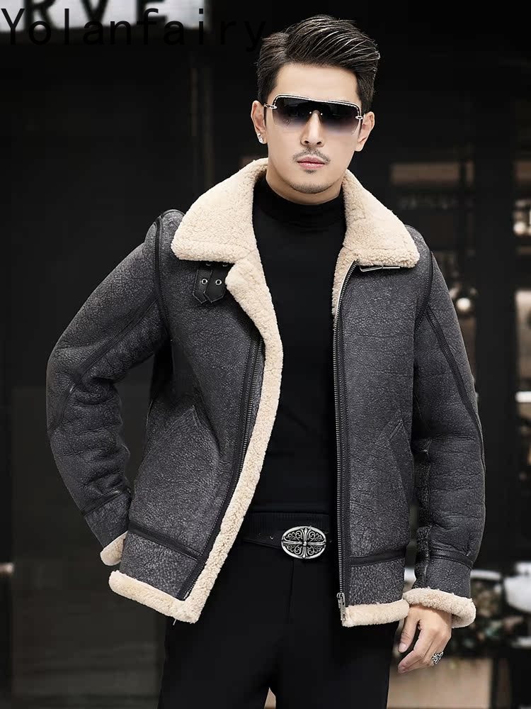 YOLANFAIRY Real Leather Jacket - огляд і ціна Men'S Fashion Zipper Jacket