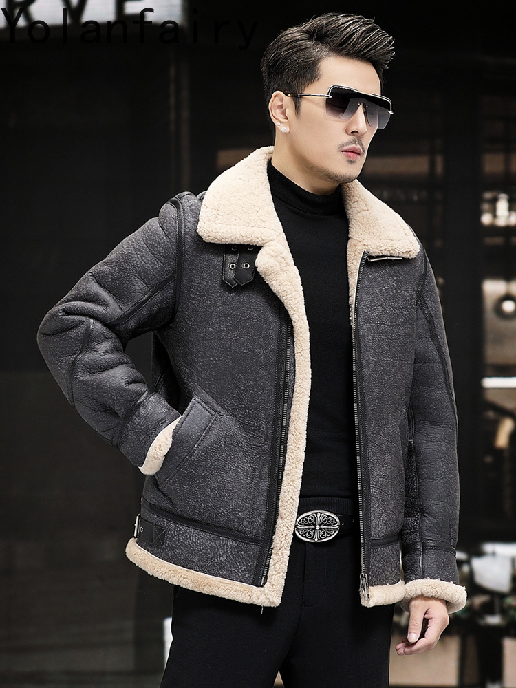 YOLANFAIRY Real Leather Jacket - огляд і ціна Men'S Fashion Zipper Jacket
