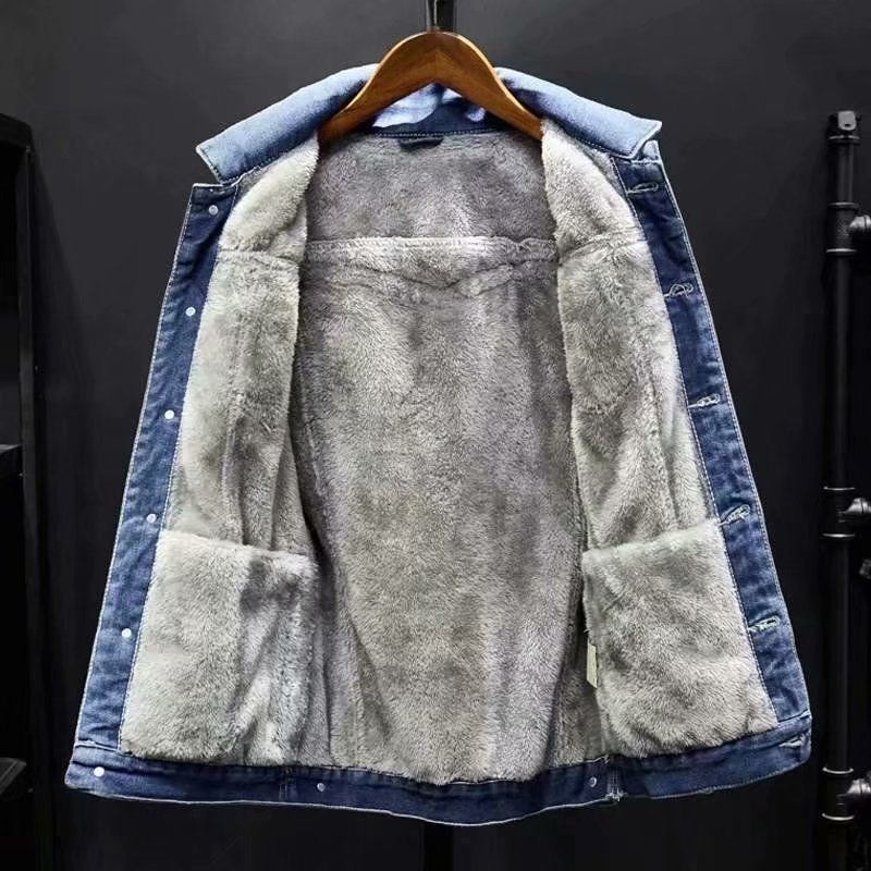 Men Fleece Lined Denim Jacket  - огляд і ціна Sherpa Jacket Fleece