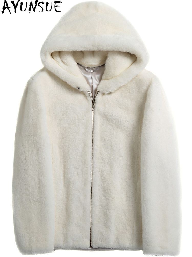 AYUSNUE Natural Mink Coat Men  - огляд і ціна Men'S Fashion Zipper Jacket