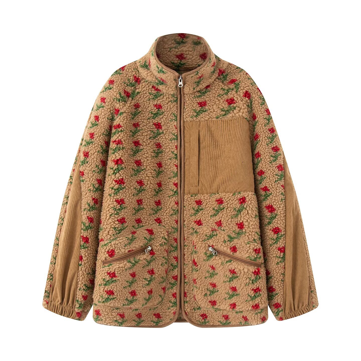 Fashion Floral Jacket For Wome - огляд і ціна Sherpa Jacket Fleece