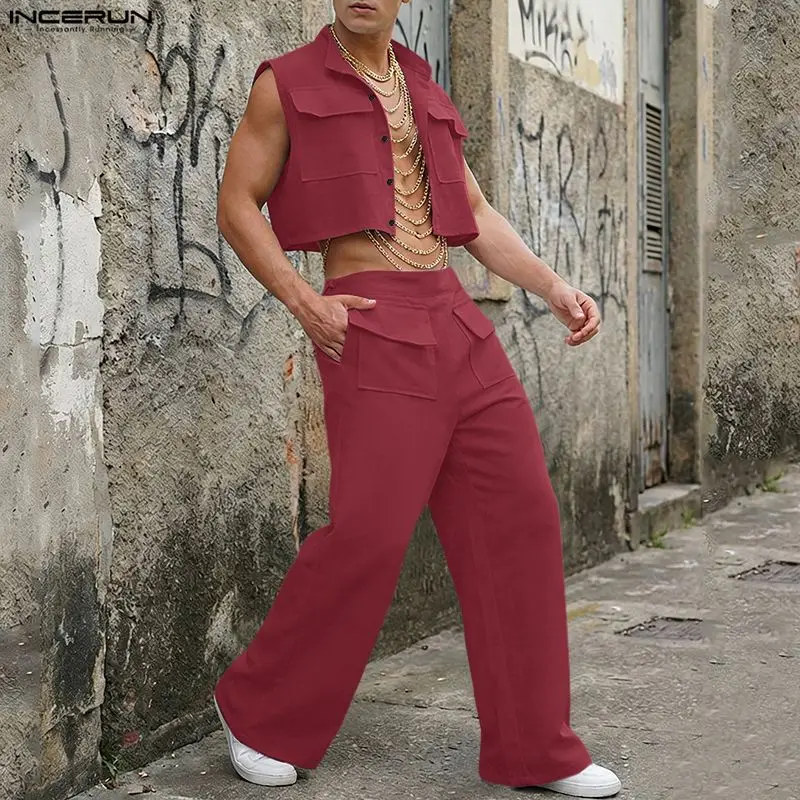 INCERUN Men Sets Solid Sleevel - огляд і ціна Men'S Fashion For Summer 2026