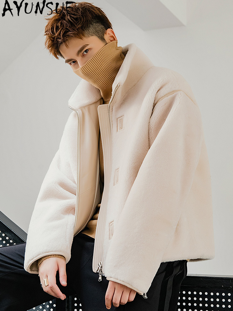 AYUNSUE Natural Merino Sheep S - огляд і ціна Men'S Fashion Zipper Jacket