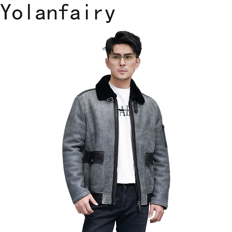 YOLANFAIRY Short Natural Fur C - огляд і ціна Men'S Fashion Zipper Jacket