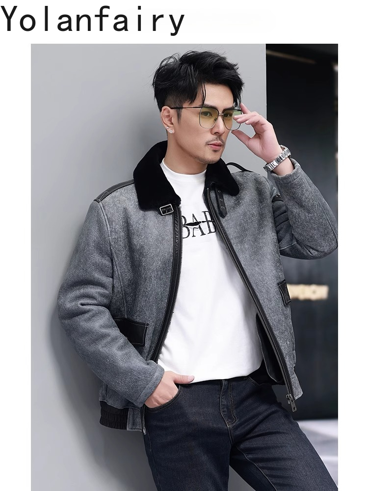 YOLANFAIRY Short Natural Fur C - огляд і ціна Men'S Fashion Zipper Jacket
