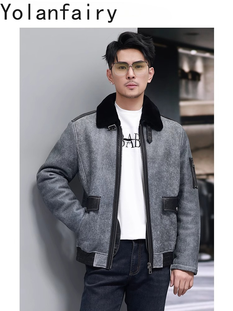 YOLANFAIRY Short Natural Fur C - огляд і ціна Men'S Fashion Zipper Jacket