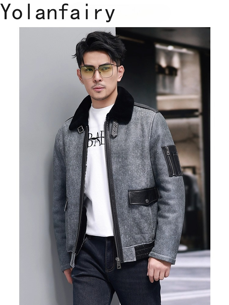 YOLANFAIRY Short Natural Fur C - огляд і ціна Men'S Fashion Zipper Jacket