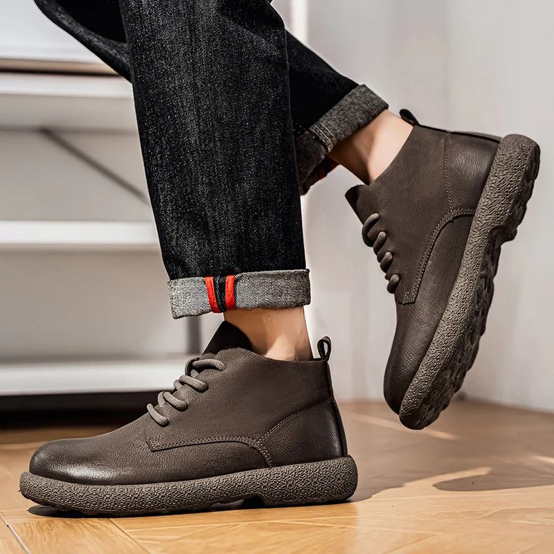 Men Ankle Boots Brown Short Bo - огляд і ціна Men'S Fashion Footwear