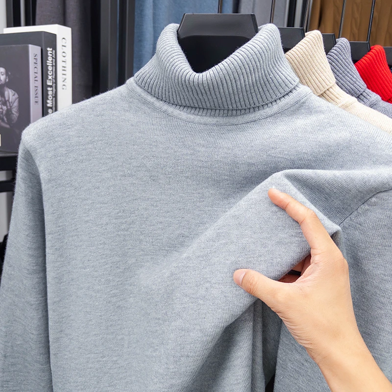 Autumn Mens High Quality Knitt - огляд і ціна Turtleneck Sweater Men
