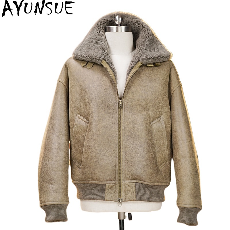 AYUNSUE High-end Natural Fur C - огляд і ціна Men'S Fashion Zipper Jacket