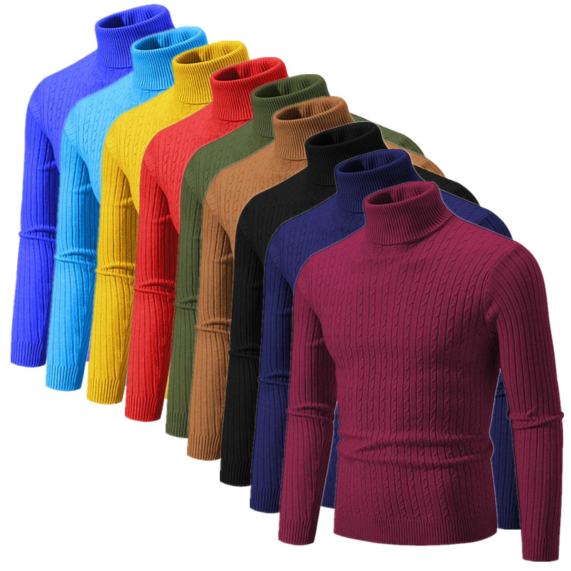 2025 New Men Solid Colour Turt - огляд і ціна Turtleneck Sweater Men