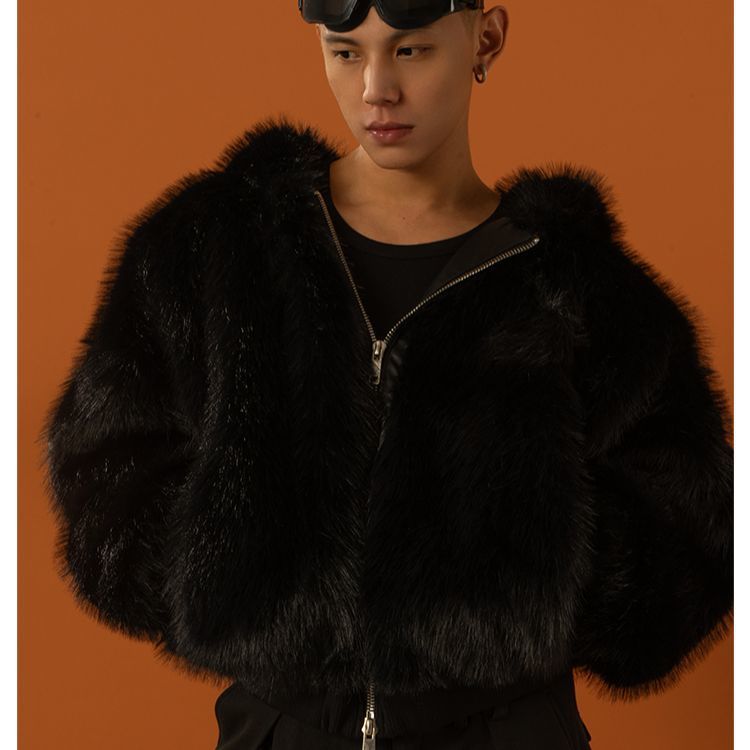Men's Winter Warm Faux Fur Jac - огляд і ціна Men'S Fashion Zipper Jacket