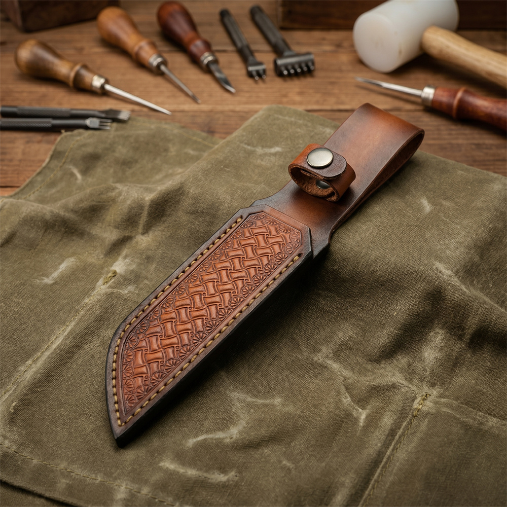 Brown Hand-embossed Leather Fi - огляд і ціна Leather Belt Braided