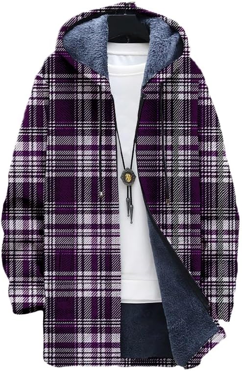 Men's Plaid Cardigan Oversized - огляд і ціна Sherpa Jacket Fleece