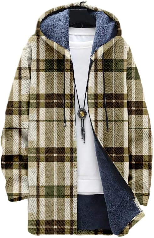 Men's Plaid Cardigan Oversized - огляд і ціна Sherpa Jacket Fleece