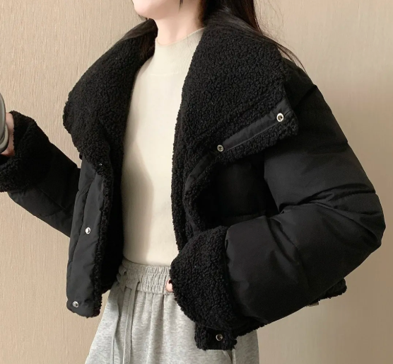 Women Sherpa Collar Puffer Jac - огляд і ціна Sherpa Jacket Fleece
