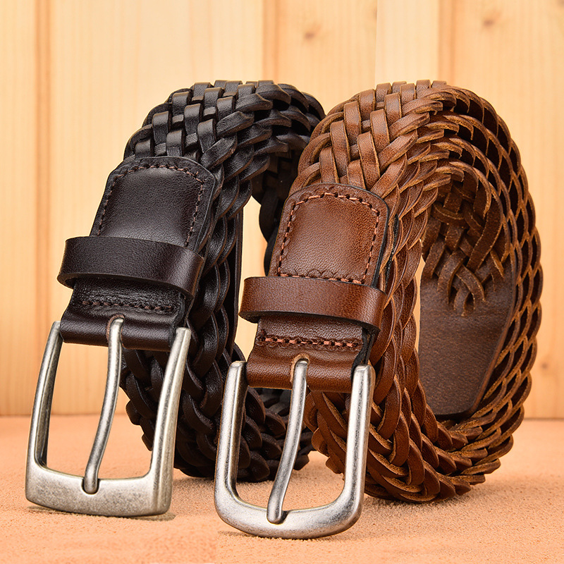 2025 Men Real Cowhide Belt Wov - огляд і ціна Leather Belt Braided