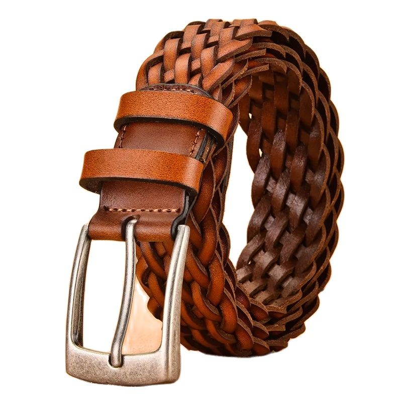 2025 Men Real Cowhide Belt Wov - огляд і ціна Leather Belt Braided